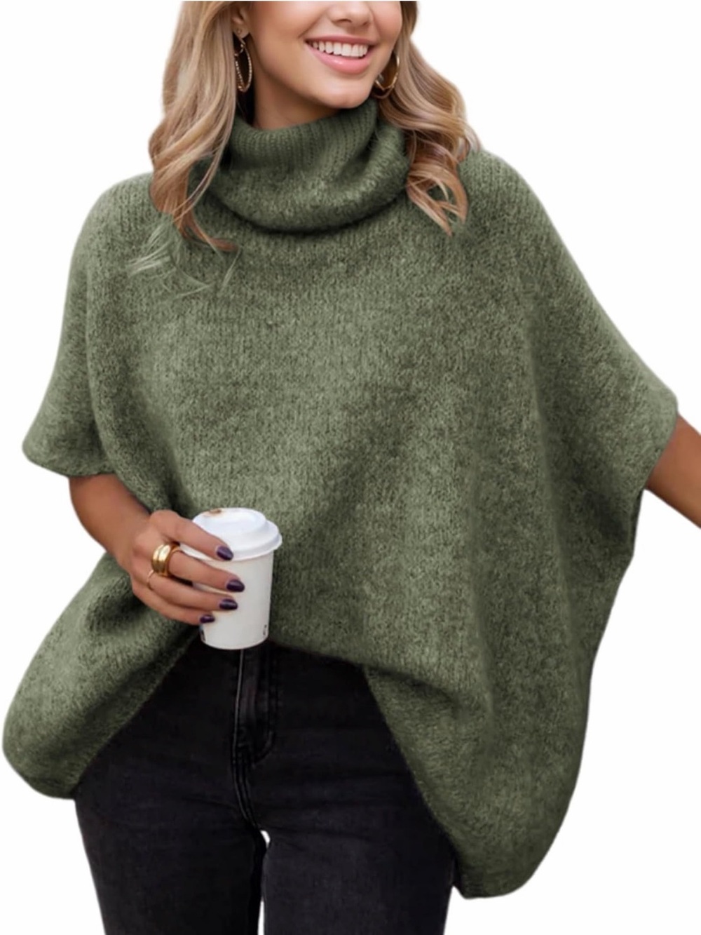 💚 Oversized Chunky Turtleneck Sweater